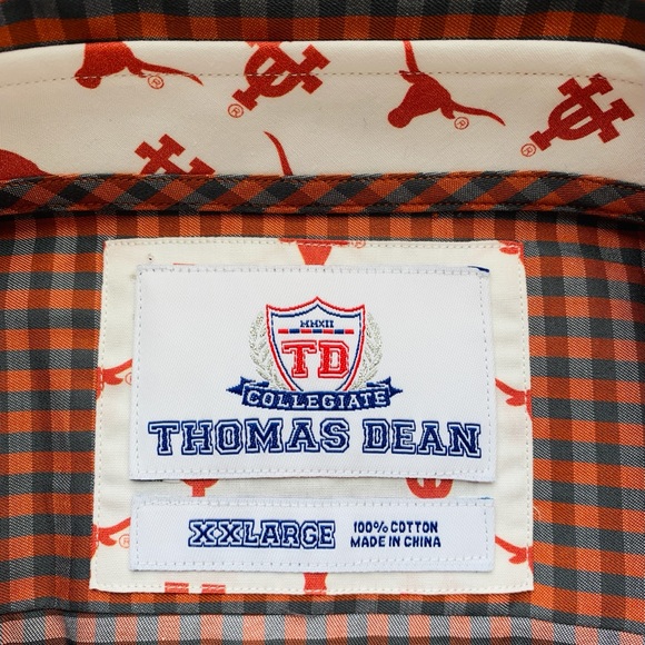 Thomas Dean Men’s 2X Long Sleeve UT Shirt Orange - Picture 6 of 12
